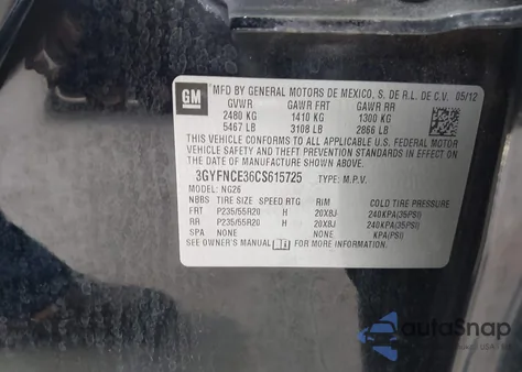 2012 Cadillac Srx Premium Collection z USA, uszkodzony, nr VIN 3GYFNCE38CS615725